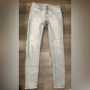 American Eagle Women's Light Gray Super-Stretch Jeggings Size 4
